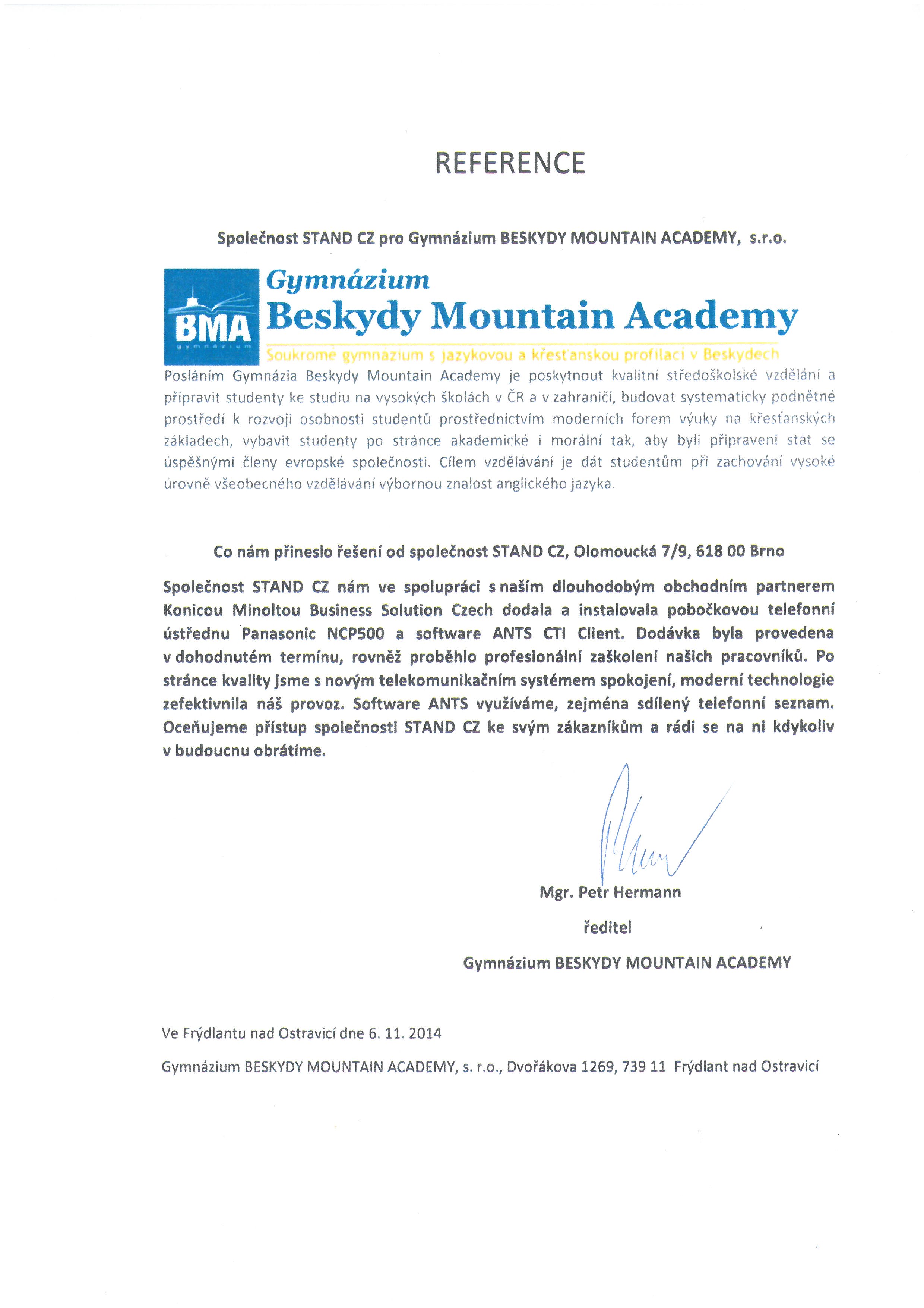 Gymnázium Beskydy Mountain Academy